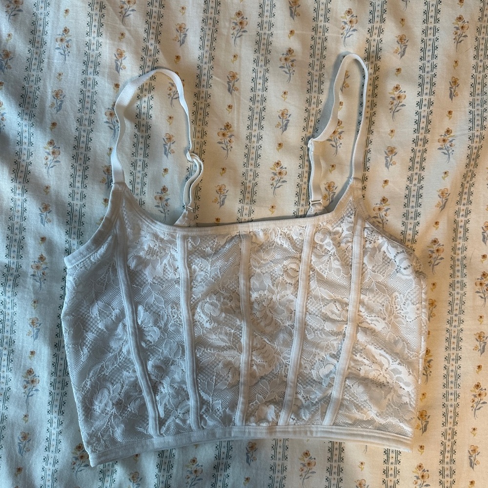 White Lace Crop Top